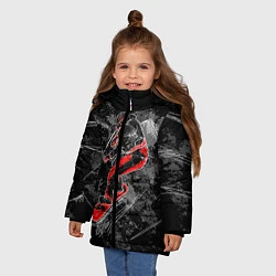 Куртка зимняя для девочки Сноубордист, цвет: 3D-черный — фото 2