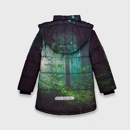 Зимняя куртка для девочки Таинственный лес / 3D-Светло-серый – фото 2