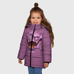 Куртка зимняя для девочки Пластилиновый смайл, цвет: 3D-черный — фото 2