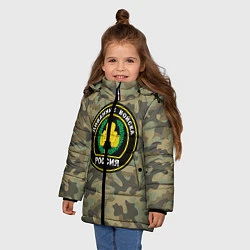 Куртка зимняя для девочки Диванные войска, цвет: 3D-черный — фото 2