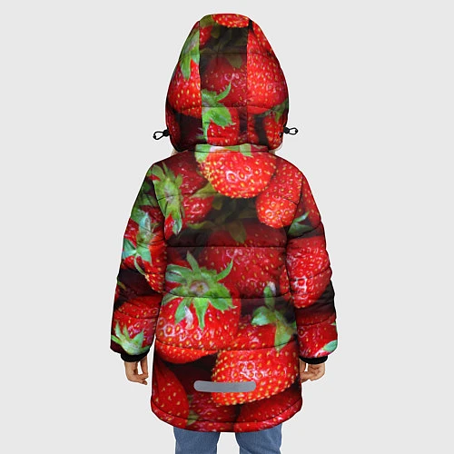 Зимняя куртка для девочки Клубничная / 3D-Черный – фото 4