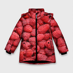 Куртка зимняя для девочки Малиновый мотив, цвет: 3D-черный