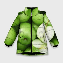 Куртка зимняя для девочки Яблочная, цвет: 3D-черный