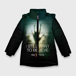 Куртка зимняя для девочки X-files: Alien hand, цвет: 3D-черный