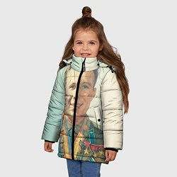 Куртка зимняя для девочки Гагарин в орденах, цвет: 3D-черный — фото 2