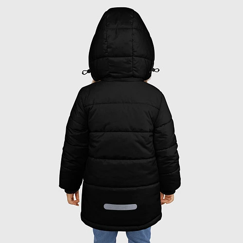Зимняя куртка для девочки Элвис поет / 3D-Черный – фото 4