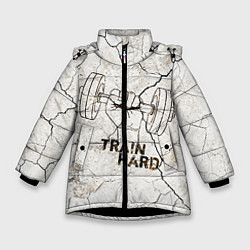 Куртка зимняя для девочки Train hard, цвет: 3D-черный