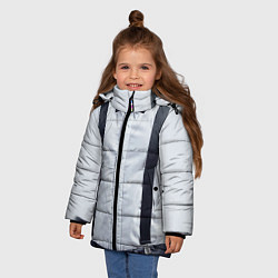Куртка зимняя для девочки Рубашка с подтяжками, цвет: 3D-черный — фото 2