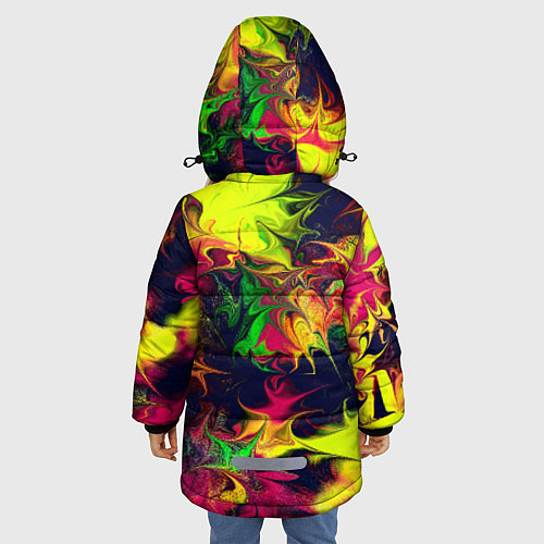 Зимняя куртка для девочки Кислотный взрыв / 3D-Черный – фото 4