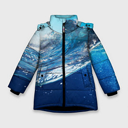 Куртка зимняя для девочки Стихия воды, цвет: 3D-черный