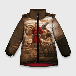 Куртка зимняя для девочки Русь священная, цвет: 3D-красный