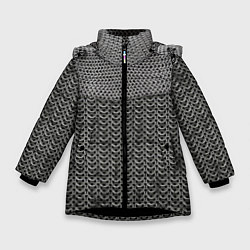 Куртка зимняя для девочки Кольчуга, цвет: 3D-черный