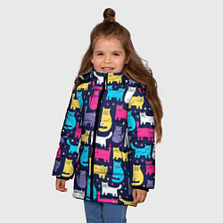 Куртка зимняя для девочки Котятки, цвет: 3D-черный — фото 2