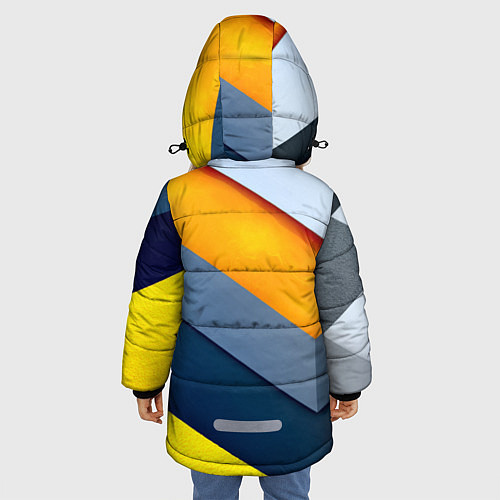 Зимняя куртка для девочки Геометрия / 3D-Черный – фото 4