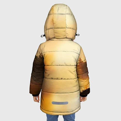 Зимняя куртка для девочки Вечерний рыбак / 3D-Черный – фото 4