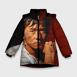 Куртка зимняя для девочки Джеки Чан, цвет: 3D-черный