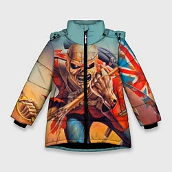 Куртка зимняя для девочки Iron Maiden: Crash arrow, цвет: 3D-черный