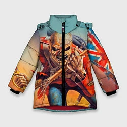 Куртка зимняя для девочки Iron Maiden: Crash arrow, цвет: 3D-красный