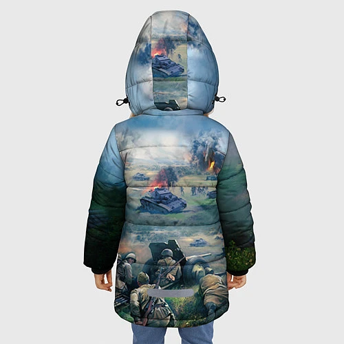 Зимняя куртка для девочки За родину / 3D-Черный – фото 4