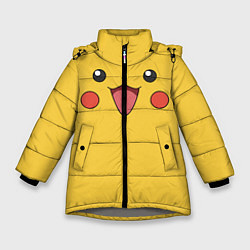 Куртка зимняя для девочки Пикачу, цвет: 3D-светло-серый