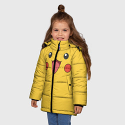 Куртка зимняя для девочки Пикачу, цвет: 3D-светло-серый — фото 2