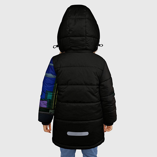 Зимняя куртка для девочки Футурама пати / 3D-Черный – фото 4