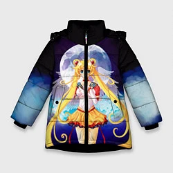 Куртка зимняя для девочки Сейлор Мун, цвет: 3D-черный