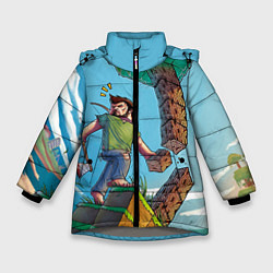 Куртка зимняя для девочки Minecraft Woodcutter, цвет: 3D-светло-серый