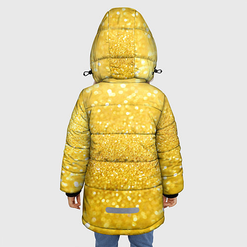 Зимняя куртка для девочки Золото / 3D-Черный – фото 4