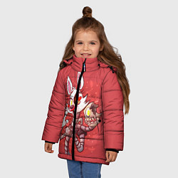 Куртка зимняя для девочки Death Mangle, цвет: 3D-светло-серый — фото 2