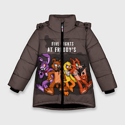 Куртка зимняя для девочки Five Nights At Freddy's, цвет: 3D-черный