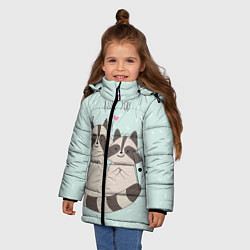 Куртка зимняя для девочки Влюбленные еноты, цвет: 3D-светло-серый — фото 2