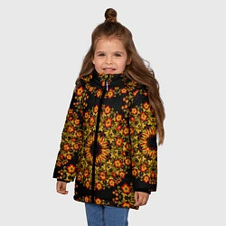 Куртка зимняя для девочки Хохлома Роспись, цвет: 3D-красный — фото 2