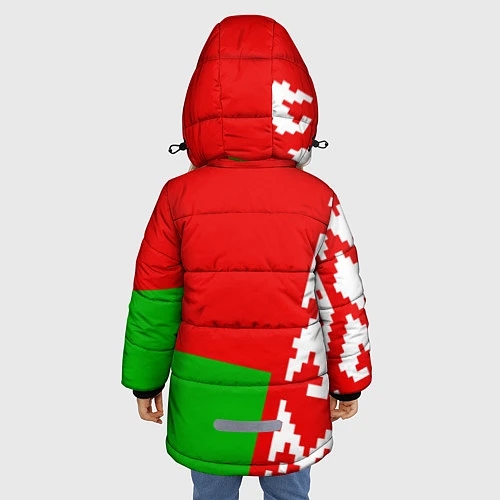 Зимняя куртка для девочки Патриот Беларуси / 3D-Черный – фото 4
