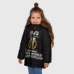 Куртка зимняя для девочки Волейбол 93, цвет: 3D-черный — фото 2