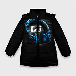 Куртка зимняя для девочки DJ, цвет: 3D-черный