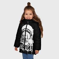Куртка зимняя для девочки Поехали!, цвет: 3D-черный — фото 2