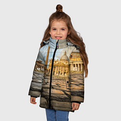 Куртка зимняя для девочки Площадь святого Петра, цвет: 3D-красный — фото 2