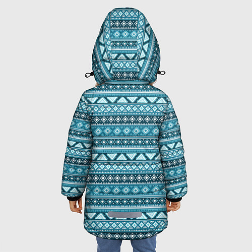 Зимняя куртка для девочки Винтажный орнамент / 3D-Черный – фото 4