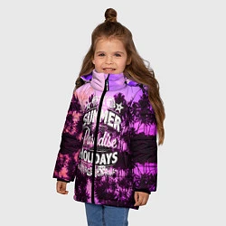 Куртка зимняя для девочки Hawaii dream 2, цвет: 3D-черный — фото 2