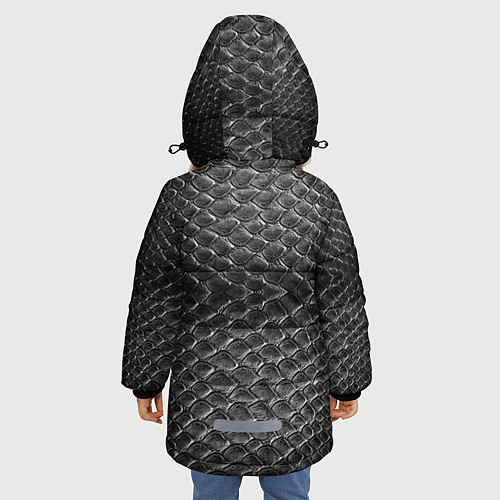 Зимняя куртка для девочки Черная кожа / 3D-Черный – фото 4
