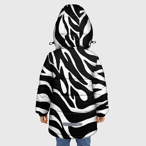 Зимняя куртка для девочки Зебра / 3D-Черный – фото 4