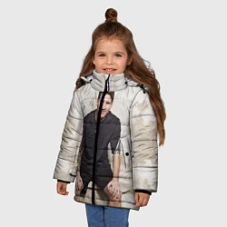 Куртка зимняя для девочки Улыбчивый Месси, цвет: 3D-светло-серый — фото 2