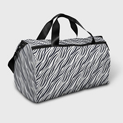 Спортивная сумка Черно-белый полосатый тигровый