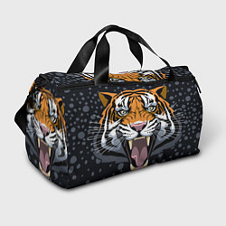 Спортивная сумка Амурский тигр в ночи