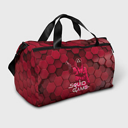 Спортивная сумка Игра в кальмара - красные 3D кубы