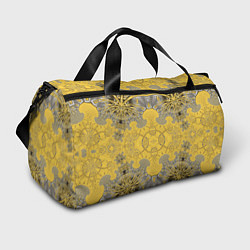 Спортивная сумка Коллекция Фрактальная мозаика Желтый на черном 573
