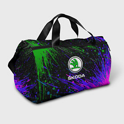 Спортивная сумка Skoda разноцветные брызги