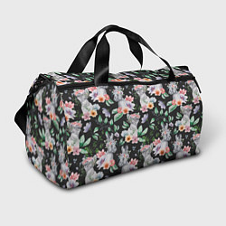 Спортивная сумка Котики в цветочках