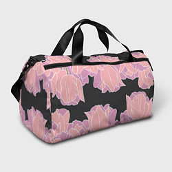 Спортивная сумка Розовые цветы-кристаллы